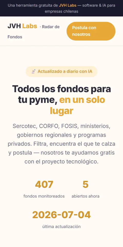 Radar de Fondos en el celular